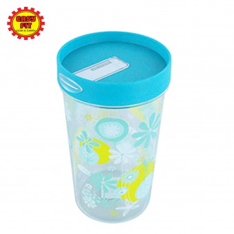 ELIANWARE E-1105/F ROUND CONTAINER WITH TAG [FLORA] - 1100 ML