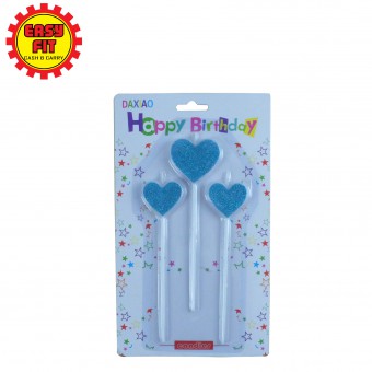 3'S BIRTHDAY LOVE HEART CANDLE